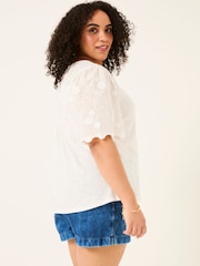 FatFace Ivory Pretty Broderie Top - Image 7 of 9