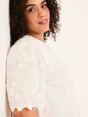 FatFace Ivory Pretty Broderie Top - Image 8 of 9
