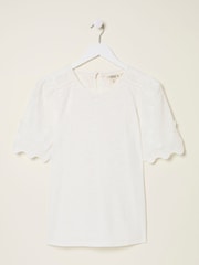 FatFace Ivory Pretty Broderie Top - Image 9 of 9