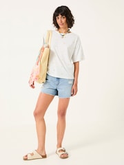 FatFace Maddie Ivory Embroidered Stripe T Shirt - Image 3 of 5