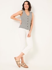 FatFace Claudia Navy Stripe Jersey Tank - Image 3 of 6