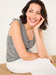 FatFace Claudia Navy Stripe Jersey Tank - Image 4 of 6