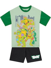 Character Green Teenage Mutant Ninja Turtles 100% Cotton T-Shirt And Shorts Set - Image 7 of 11
