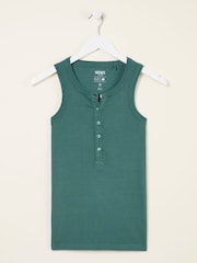 FatFace Rachel Teal Green Rib Vest - Image 5 of 5
