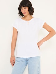 FatFace Ivy White Embroidered T-Shirt - Image 1 of 6