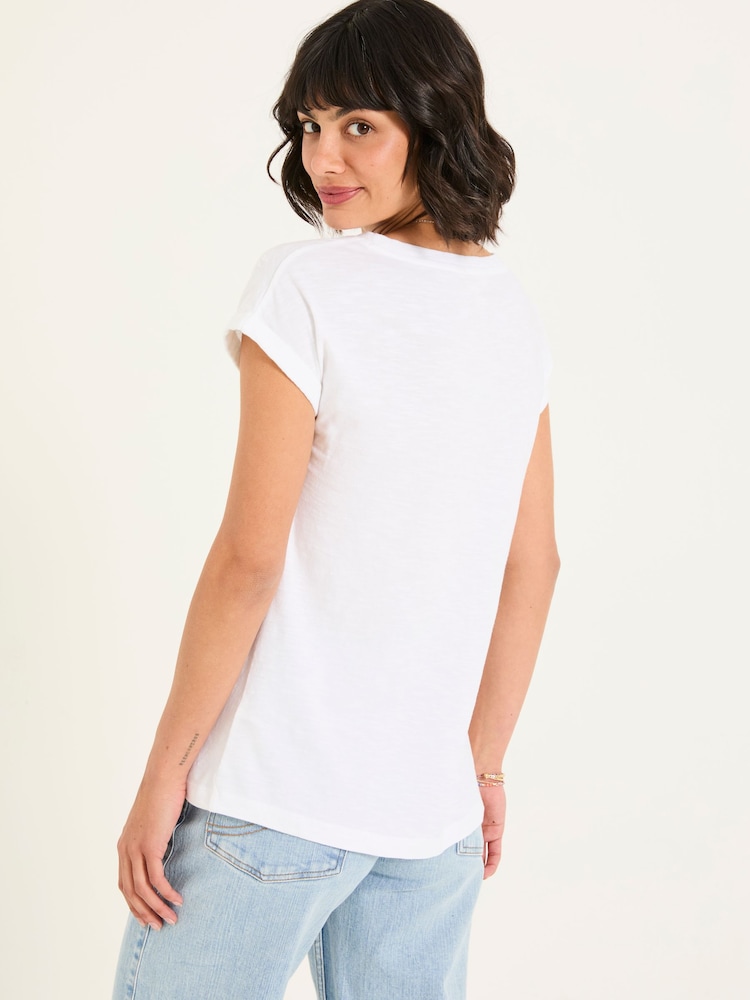 FatFace Ivy White Embroidered T-Shirt - Image 2 of 6