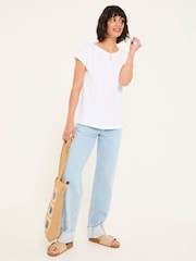 FatFace Ivy White Embroidered T-Shirt - Image 3 of 6