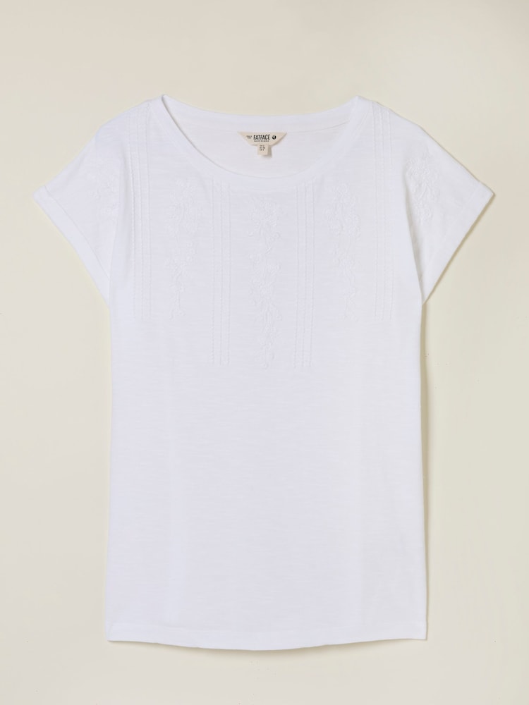 FatFace Ivy White Embroidered T-Shirt - Image 4 of 4