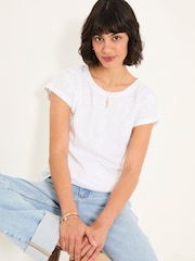 FatFace Ivy White Embroidered T-Shirt - Image 5 of 6