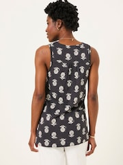 FatFace Tessa Black Mono Shells Jersey Tunic - Image 2 of 5