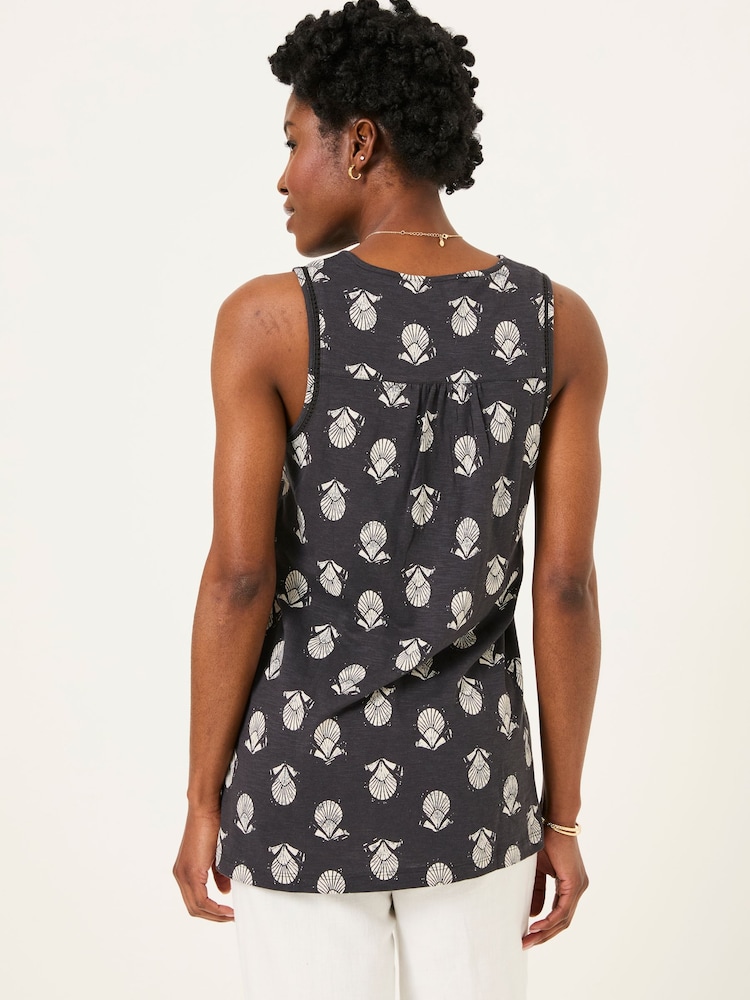 FatFace Tessa Black Mono Shells Jersey Tunic - Image 2 of 5