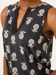 FatFace Tessa Black Mono Shells Jersey Tunic - Image 4 of 5