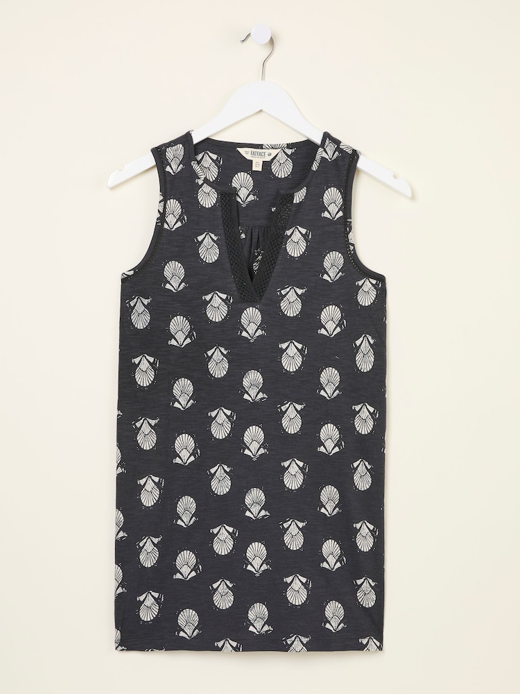 FatFace Tessa Black Mono Shells Jersey Tunic - Image 5 of 5