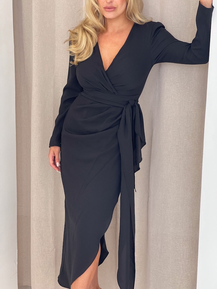 Girl In Mind Black Bria Wrap Maxi Dress - Image 2 of 4 Girl In Mind Black Bria Wrap Maxi Dress - Image 2 of 4