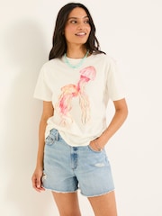 FatFace White MCS Jellyfish Graphic T Shirt - Image 3 of 5