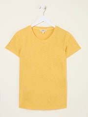 FatFace Natalie Light Yellow Beeble Embroidered T Shirt - Image 7 of 7