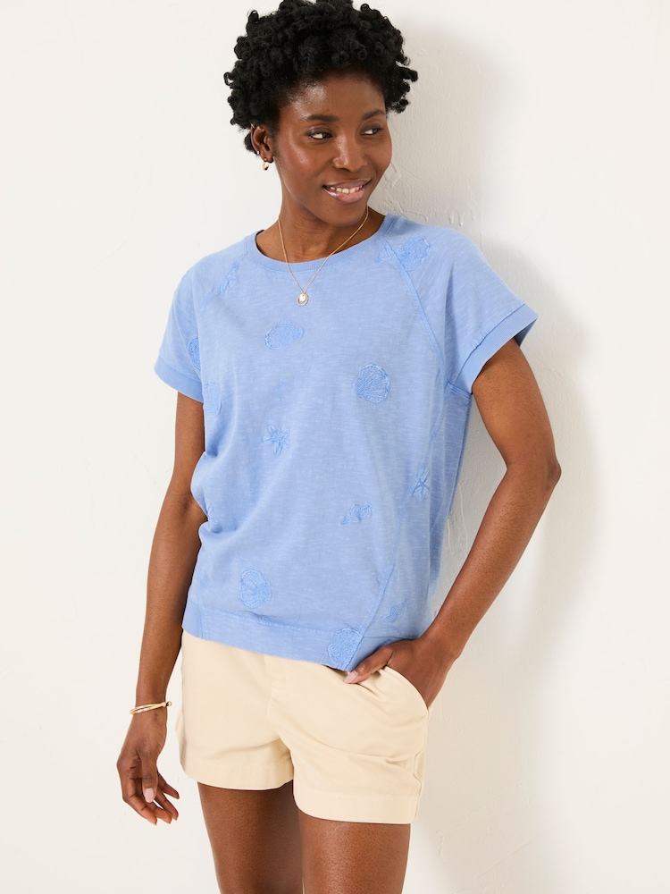 FatFace Blue Embroidered MCS TShirt - Image 1 of 5