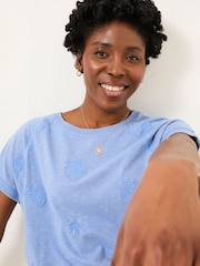 FatFace Blue Embroidered MCS TShirt - Image 3 of 5