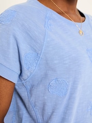 FatFace Blue Embroidered MCS TShirt - Image 4 of 5