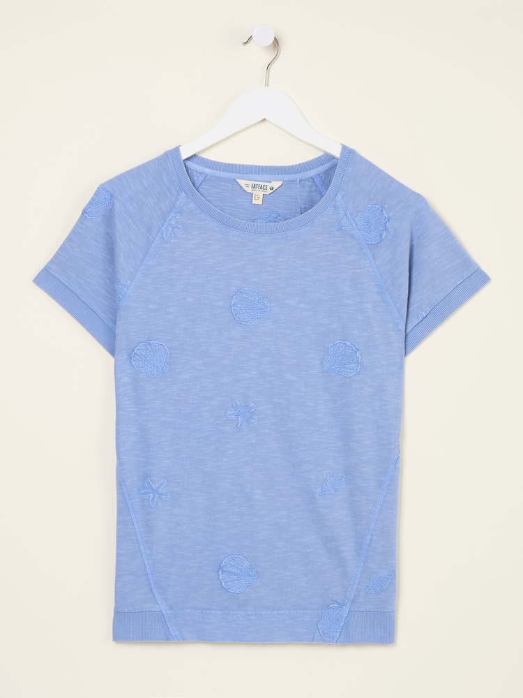 FatFace Blue Embroidered MCS TShirt - Image 5 of 5