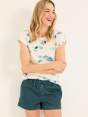 FatFace Ivy Ivory Shoal Shoal Printed T Shirt - Image 3 of 5