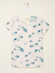 FatFace Ivy Ivory Shoal Shoal Printed T Shirt - Image 5 of 5