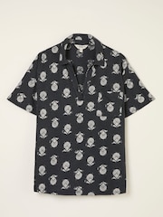 FatFace Paige Black Lino Shells Short Sleeve Jersey Shirt - Image 1 of 1