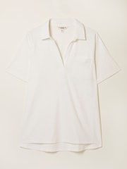FatFace Paige White Short Sleeve Jersey Shirt - Image 1 of 1