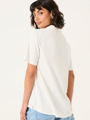 FatFace Paige White Short Sleeve Jersey Shirt - Image 2 of 6