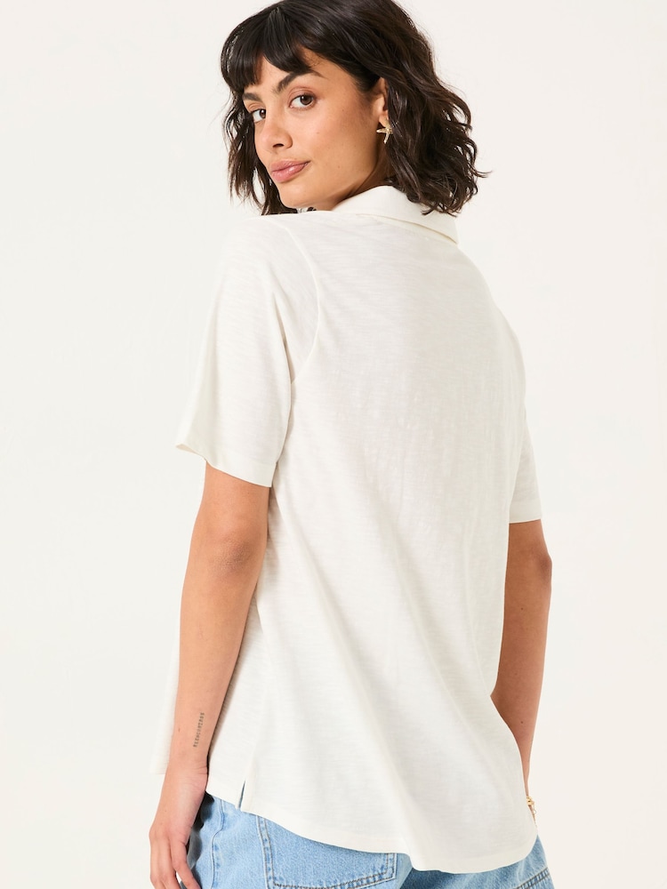 FatFace Paige White Short Sleeve Jersey Shirt - Image 2 of 6