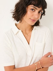 FatFace Paige White Short Sleeve Jersey Shirt - Image 3 of 6