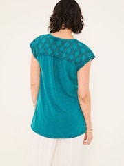 Albastru teal închis - FatFace Embroidered Tunic - Image 2 of 5