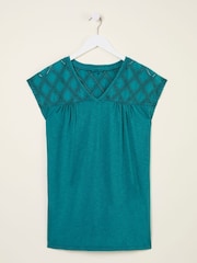 Albastru teal închis - FatFace Embroidered Tunic - Image 5 of 5
