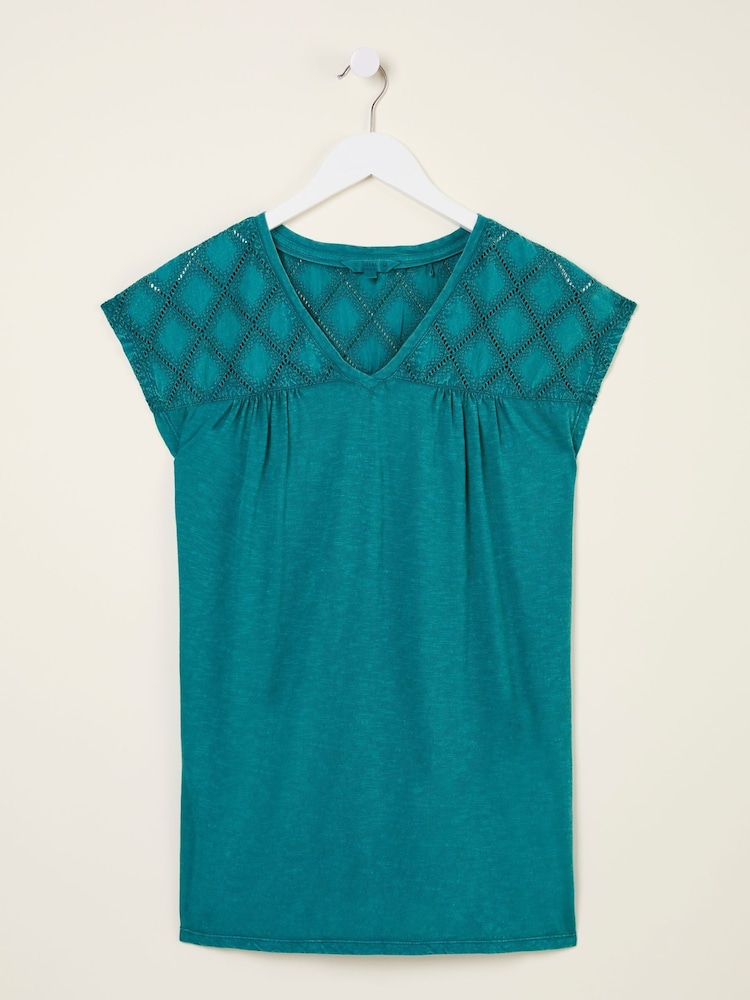 Albastru teal închis - FatFace Embroidered Tunic - Image 5 of 5