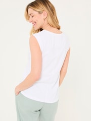 FatFace Tia White Jersey Tank Top - Image 2 of 5