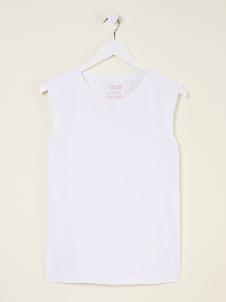 FatFace Tia White Jersey Tank Top - Image 5 of 5