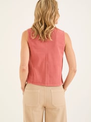 FatFace Joni Rose Pink Jersey Waistcoat - Image 2 of 6