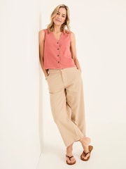 FatFace Joni Rose Pink Jersey Waistcoat - Image 4 of 6