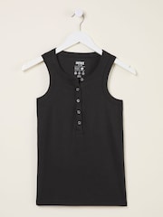 FatFace Rachel Black Rib Vest - Image 5 of 5