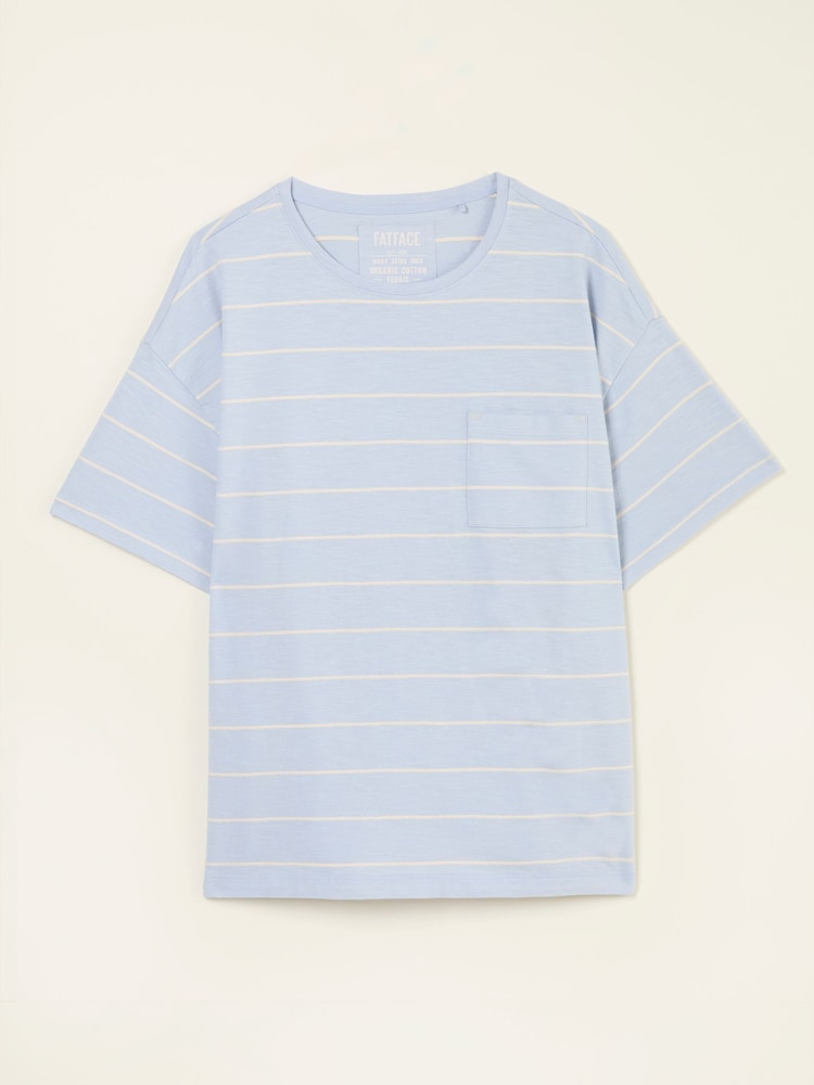 FatFace Lily Light Blue Stripe T Shirt - Image 1 of 1