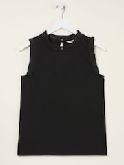 FatFace Isla Black Lace Jersey Tank Top - Image 6 of 6
