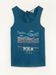 FatFace Teal Blue Scene Graphic Vest - Image 1 of 1
