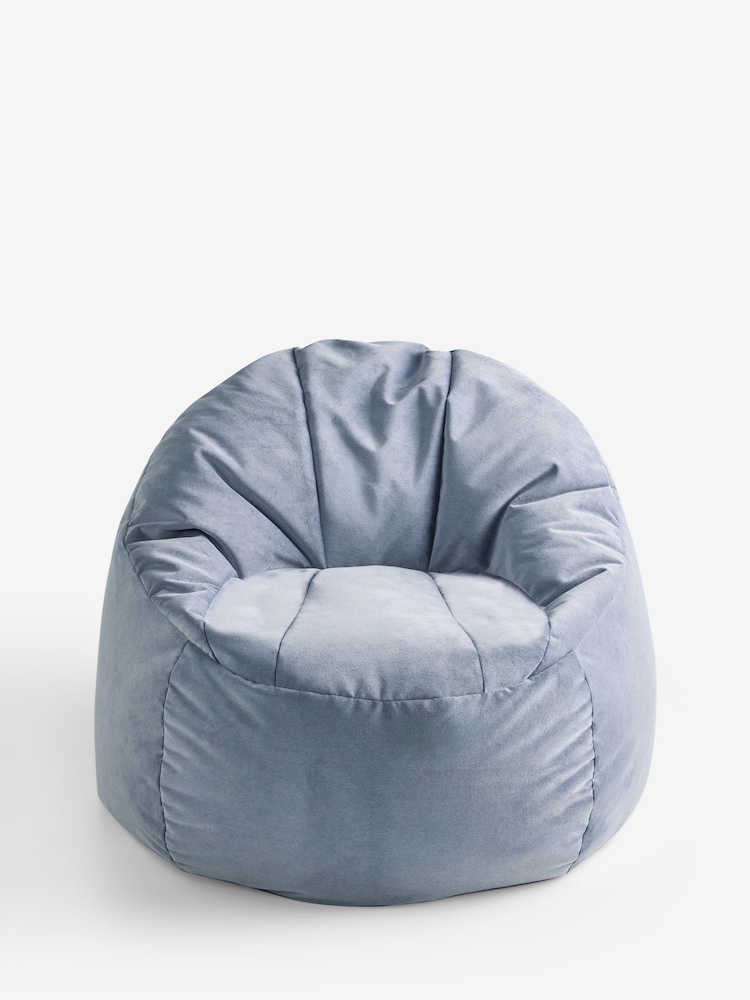 Blue Heritage Velvet Beanbag - Image 1 of 3 Blue Heritage Velvet Beanbag - Image 1 of 3