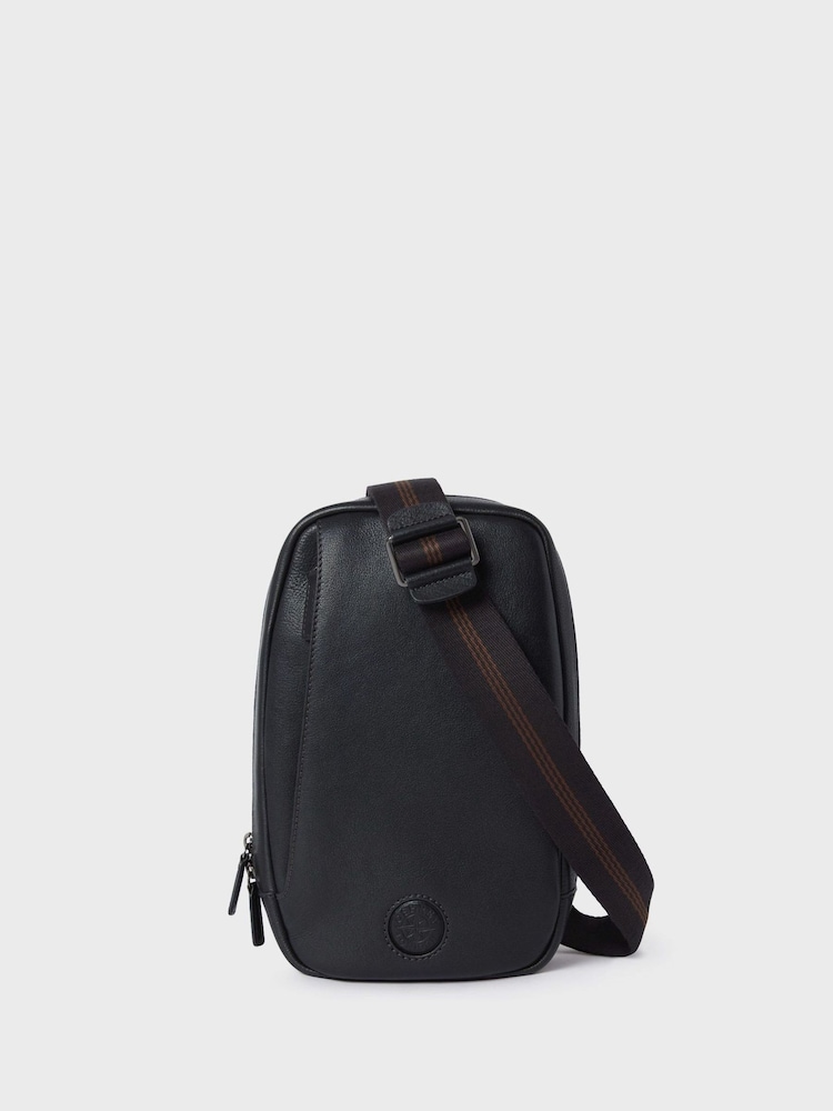 OSPREY LONDON The Compass Leather Sling Black Bag - Image 1 of 5
