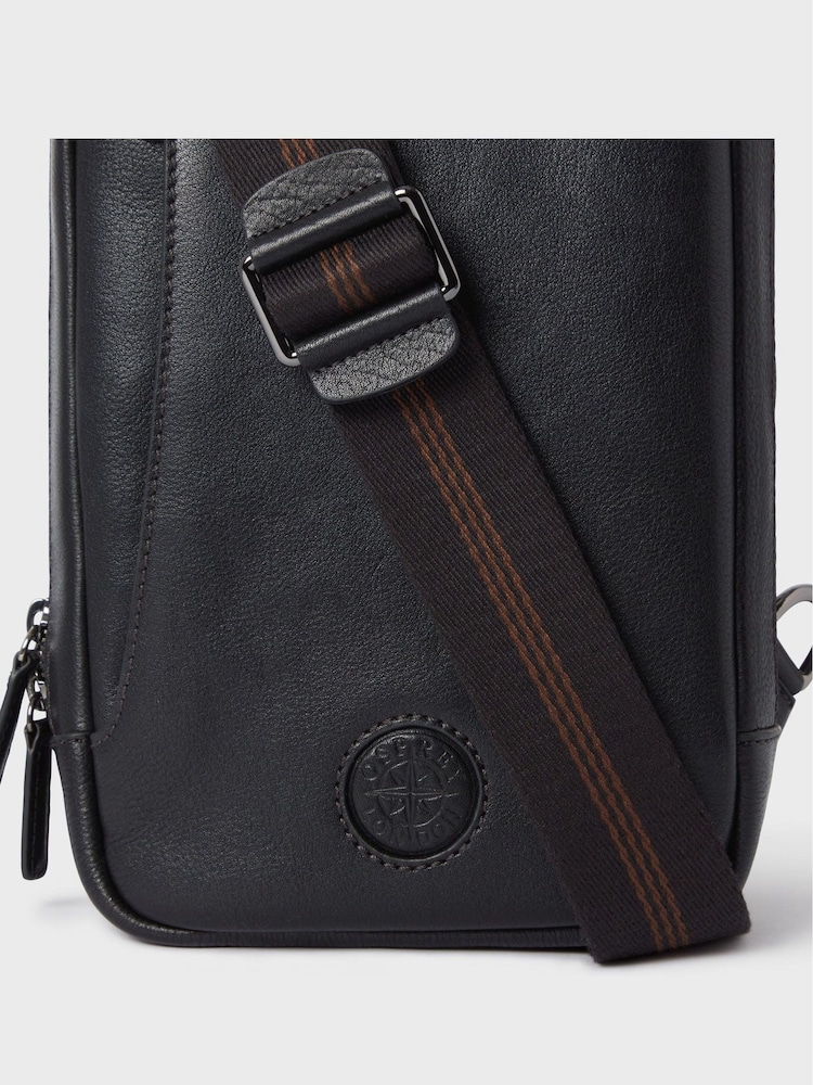 OSPREY LONDON The Compass Leather Sling Black Bag - Image 5 of 5