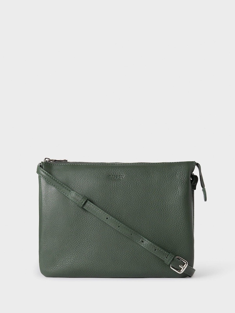 Verde - Osprey London The Large Kelso Leather Cross-Body Brown Bag - Imagem 1 de 4