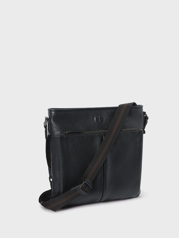 Osprey London The Compass Leather Cross-Body Black Bag - Image 2 of 5