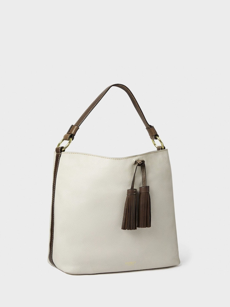 Osprey London Cream The Savanna Leather Hobo Bag - Image 2 of 5