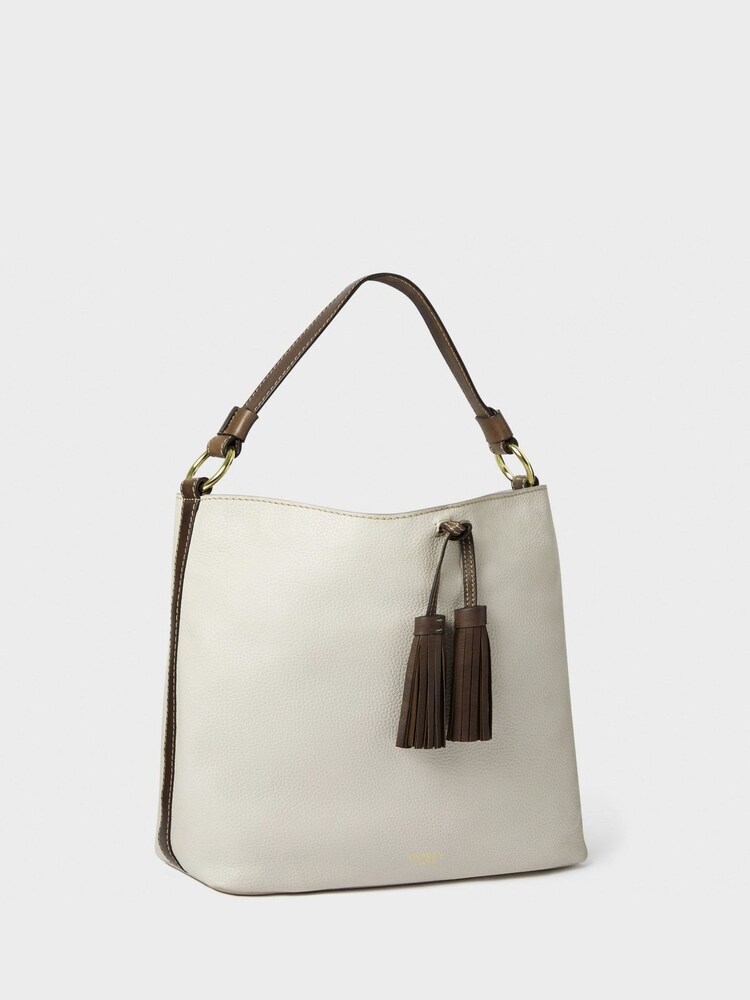 Osprey London Cream The Savanna Leather Hobo Bag - Image 2 of 5 Osprey London Cream The Savanna Leather Hobo Bag - Image 2 of 5