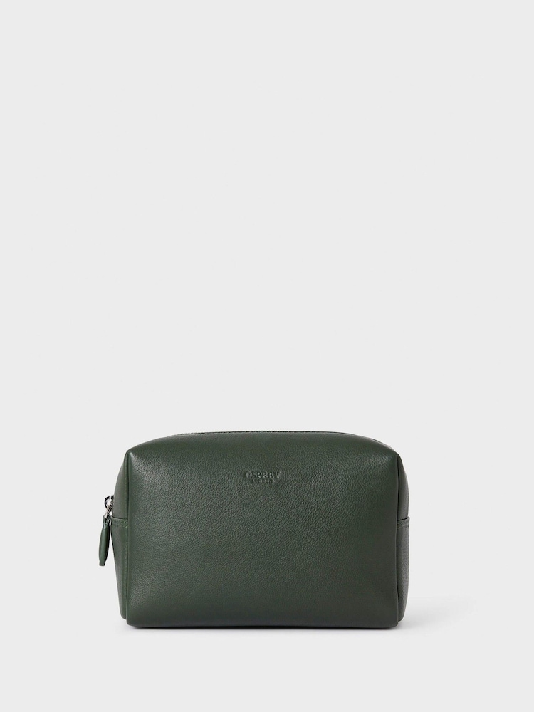 OSPREY LONDON Green The Kelso Leather Washbag - Image 1 of 5
